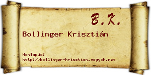 Bollinger Krisztián névjegykártya